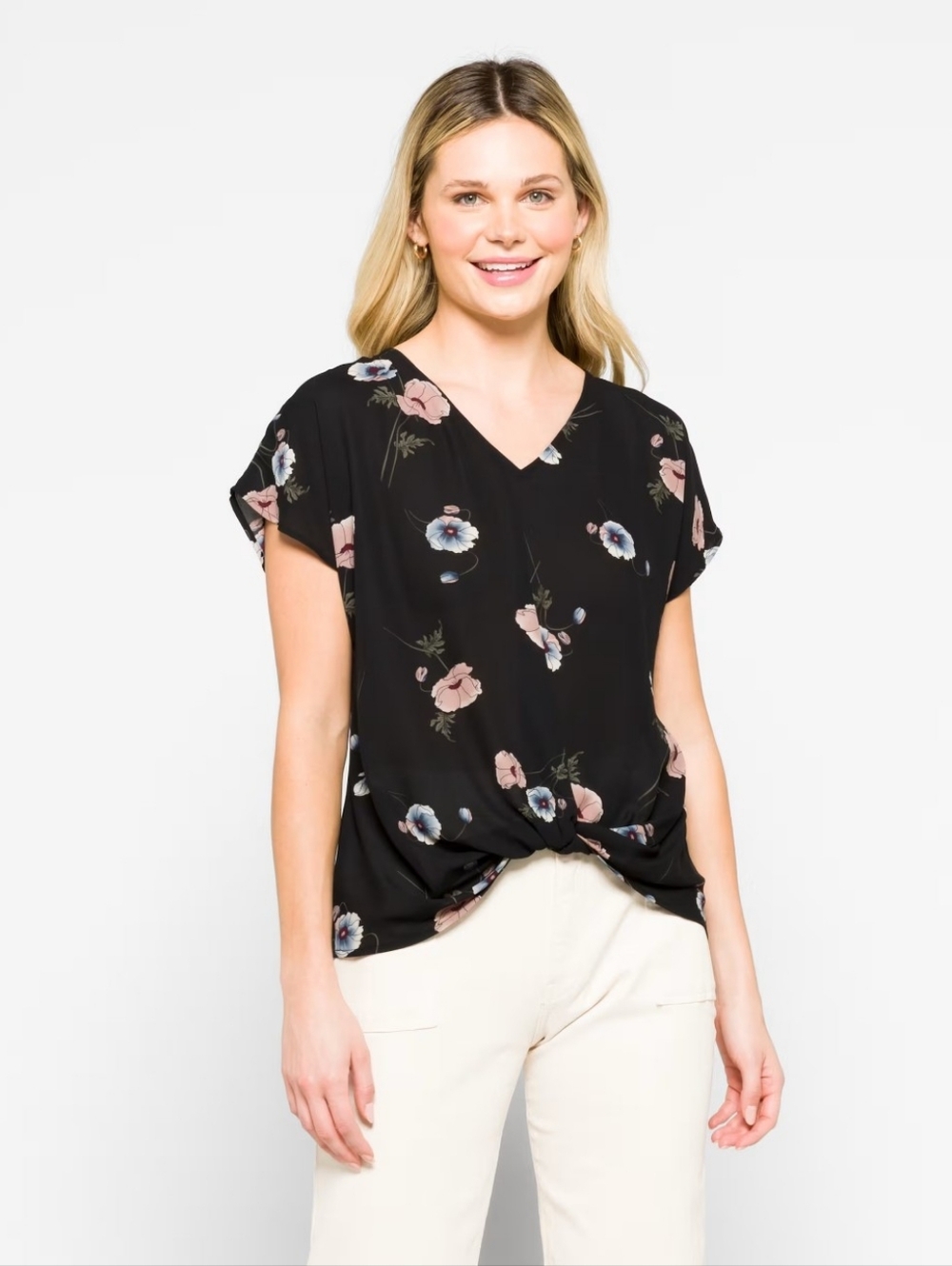 West Kei Beacon Floral Knot Front Blouse XL Stitch Fix Top